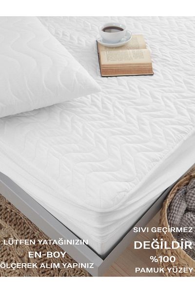 VESSİNOHOME Quilted Full Edge Fitted Combed Cotton 100% Cotton Mattress Protector Mattresses Elastic Sheet Mattress Protector