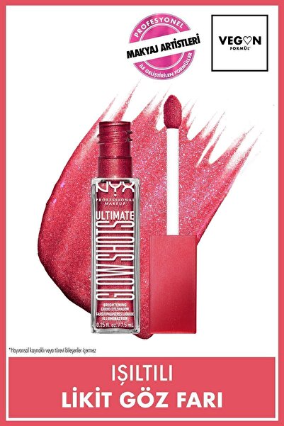 NYX Professional Makeup Ultimate Glow Shots Işıltılı Likit Göz Farı - 12 Raspberry Rave