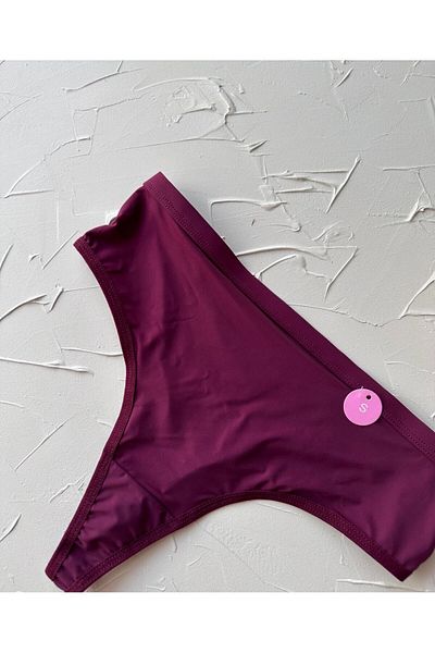 İntive Lingerie Ice-Silk Burgundy Imported High Waist Superior Quality Thong