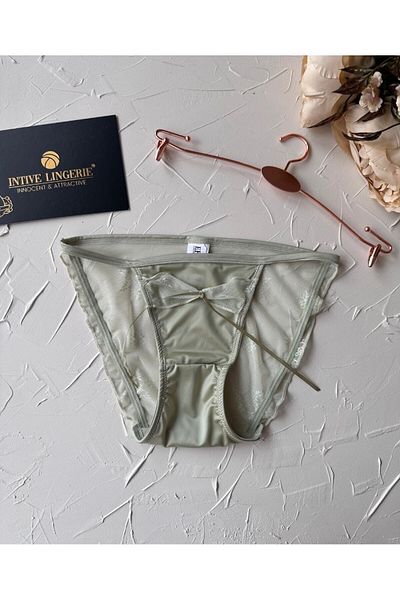 İntive Lingerie Lucia Japanese Style - Cheeky Slip Panties with Tulle Satin Back and Ribbon Detail - 2858