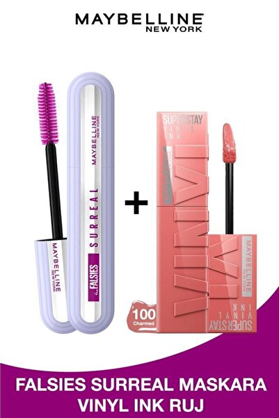 Maybelline New York Falsies Surreal Maskara & Super Stay Vinyl Ink Uzun Süre ...