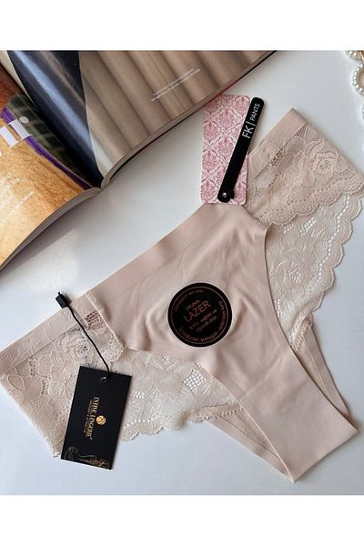 İntive Lingerie Ποιότητα Γνήσιο Laser Cut Spandex Invisible Ruched Slip/Thong - 2800