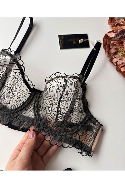 İntive Lingerie Σετ σουτιέν Madilyn Μαύρο Μπεζ με μοντέρνο σχέδιο Underwire See-through