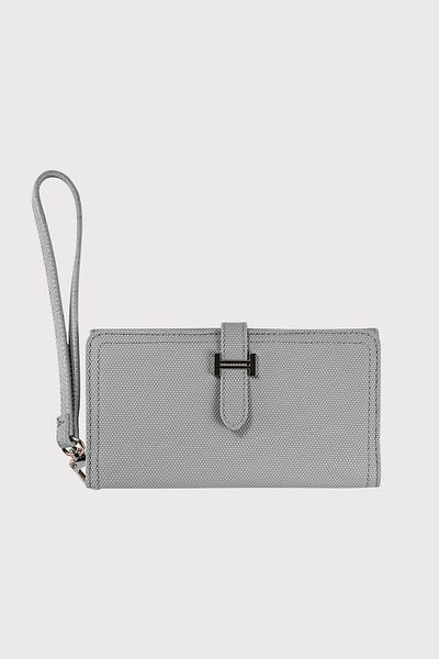 Garbalia Gray Pique Patterned Astana Belted Zippered Women's Wallet