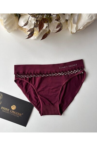 İntive Lingerie Antibacterial Seamless Women's Sportwear - Mesh Slip/Bikini (Black, Burgundy, Brown, Navy)