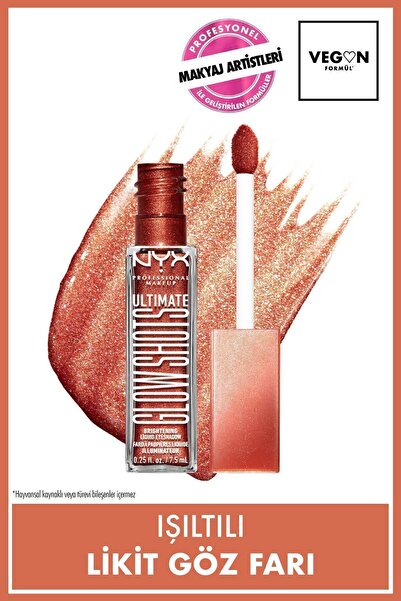 NYX Professional Makeup Ultimate Glow Shots Işıltılı Likit Göz Farı - 11 Clem...