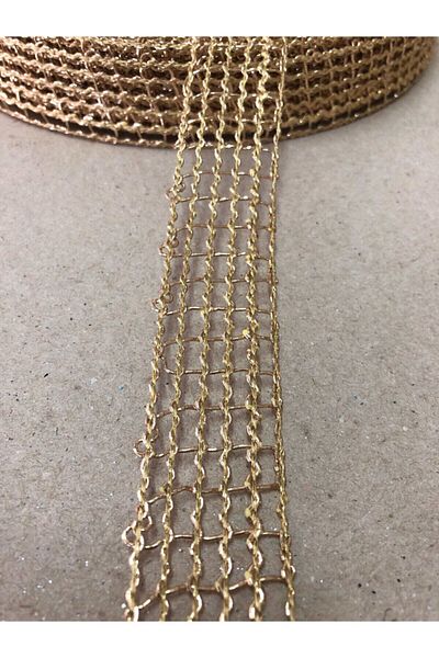 Kreatif Mağaza 3 Meters Gold Jute Mesh Ribbon (2.5 cm Width) – Ribbon – Ribbon