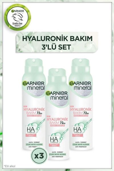 Garnier Mineral Hyaluronik Bakım Sprey Deodorant 3'lü Set