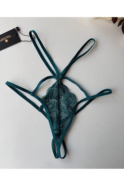 İntive Lingerie Γυναικείο δαντελένιο ψηλόμεσο φανταχτερό κορδόνι/εσώρουχο - 102