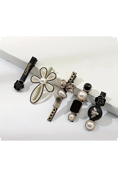 gül sezgin butik مشابك برشام جانبية زهرية مستوردة مكونة من 5 قطع للسيدات