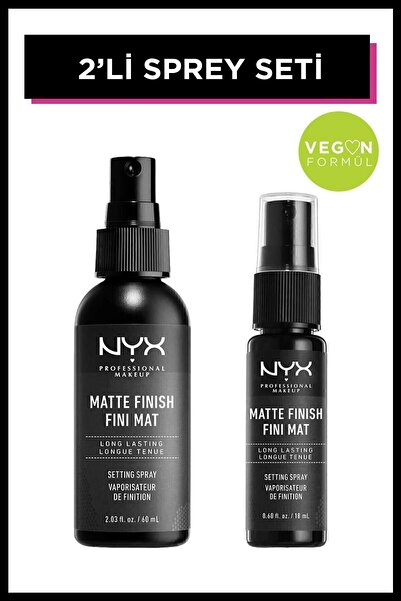 NYX Professional Makeup Mat Görünüm Veren Makyaj Sabitleyici Sprey + Mini Mak...