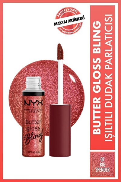 NYX Professional Makeup Butter Gloss Bling Işıltılı Dudak Parlatıcısı - 07 Bi...