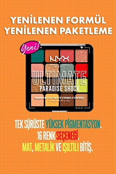 NYX Professional Makeup Ultimate Shadow Palette - Paradise Shock Göz Farı Paleti
