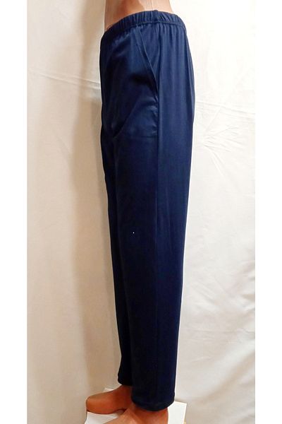 Mefa Pijama بيجامة مفردة من القطن السميك الممشط بجيب مزدوج للرجال باللون الأزرق الداكن