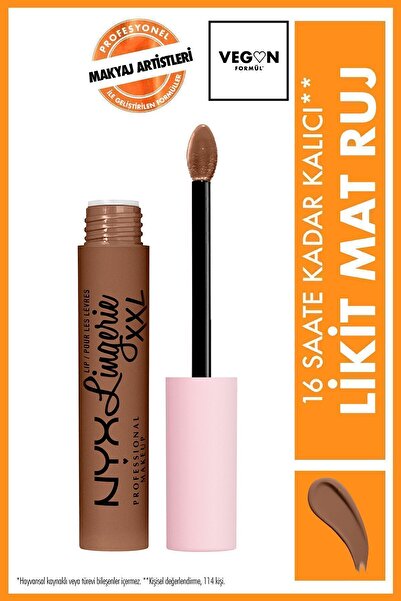 NYX Professional Makeup Lip Lingerie Xxl Mat Likit Ruj Hot Caramelo