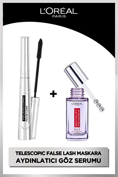 L'Oreal Paris False Lash Telescopic Fiber Maskara & Revitalift Filler Göz Çev...