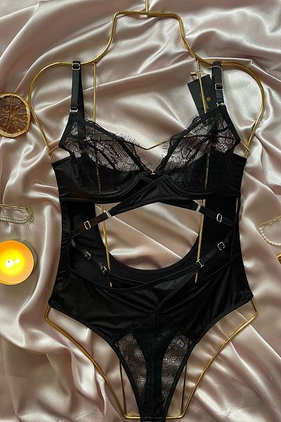 İntive Lingerie Γυναικείο Σέξι Φορμάκι με Δαντελένιο Σχέδιο