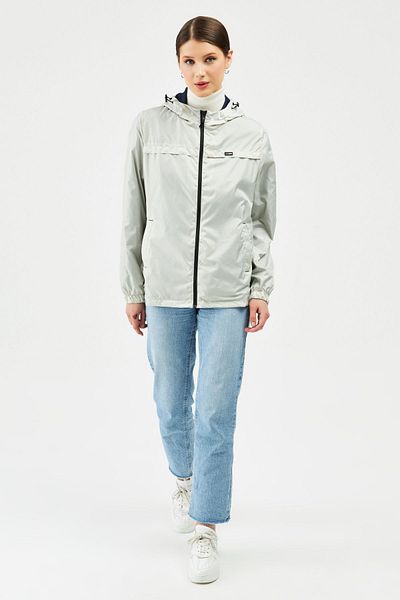 RİVERCLUP Wasserdichter Damen-Regenmantel mit Kapuze und gefütterter Tasche in Steinoptik – Windjacke