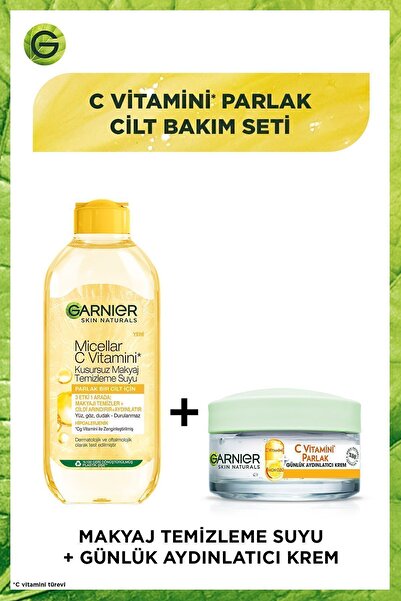 Garnier Micellar C Vitamini Kusursuz Makyaj Temizleme Suyu & C Vitamini Parlak Günlük Aydınlatıcı Krem