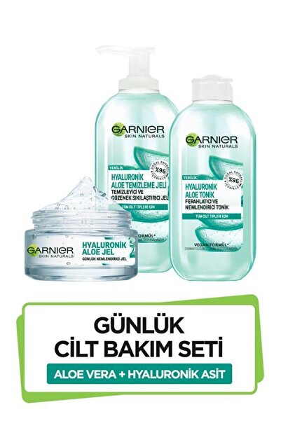 Garnier Hyaluronik Aloe Jel Aloe Temizleme Jeli Aloe Tonik