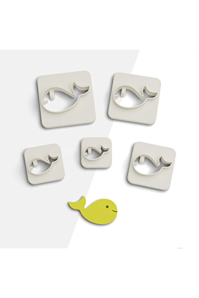 brocutters قطع طين بوليمر الحوت - أقراط وقوالب كوكيز، 5 مقاسات، نمط سيراميك، ...