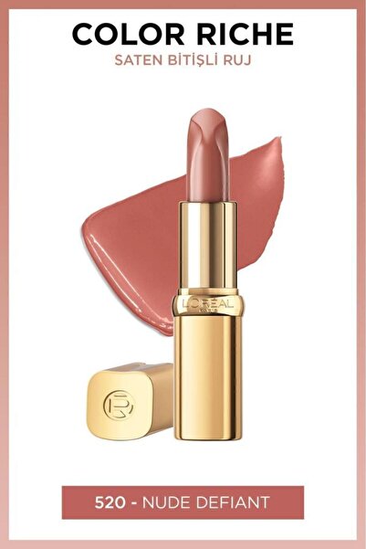 L'Oreal Paris COLOR RİCHE INTENSE PİGMENT SATİN FİNİSH LİPSTİCK - 520 NUDE DE...