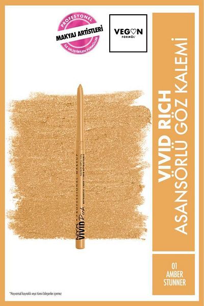 NYX Professional Makeup 01 Amber Stunner - Vivid Rich Elevator Eye Pencil