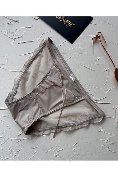 İntive Lingerie Lucia Japanese Style - Cheeky Slip εσώρουχο με τούλι σατέν πλάτη και λεπτομέρεια κορδέλας - 2858