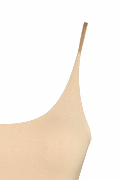 HNX Nude Cotton Adjustable Thin Strap Capless Young Girl Training Bustier