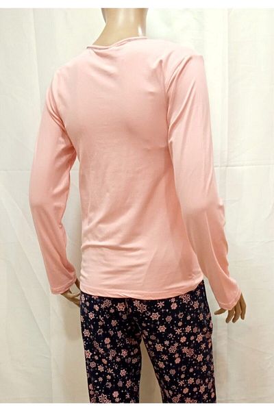 Mefa Pijama بيجامة نسائية باللون الوردي بثلاثة أزرار