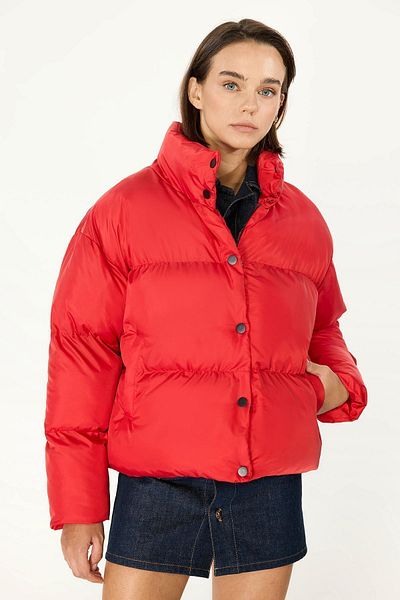 QAWWA Red Women's Coat - Windproof and Water Resistant Padded