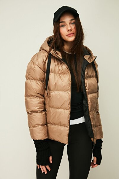 QAWWA Dámská zimní bunda z norkového vlákna s kapucí a kapucí