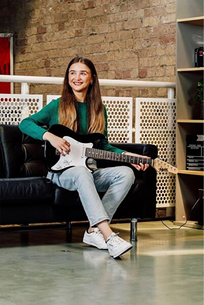Midex Ceg-36bk 8-12 Yaş Çocuklar Için Amfili Full 3/4 36 Inç Elektro Gitar Seti White Black