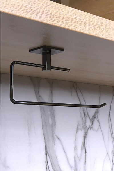 Kokino Store 3-Piece Bathroom Set - Round Towel Rack Toilet Paper Apparatus and Tissue Roll - Towel Rack