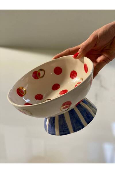 Niyugen 24 Ayar Altın İşlemeli Mottled Ayaklı Sunumluk