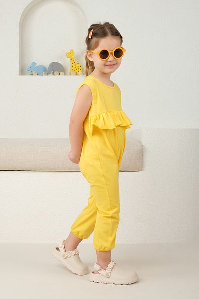 Mioma Kids Yellow Jumpsuit - Frilly Front