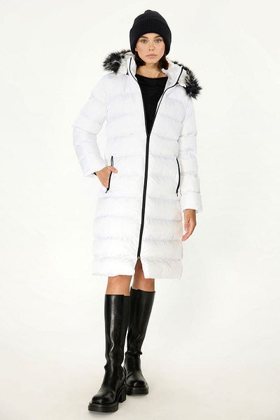 QAWWA Women's White Warm Keeping Windproof Padded Coat