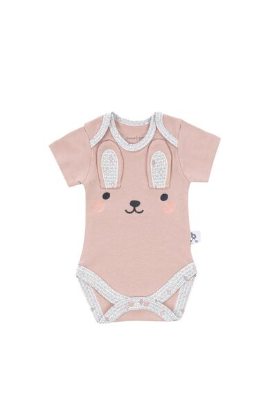 Gezenbebe Hero Bebekler Için Nakışlı Kısa Kol Body Bunny