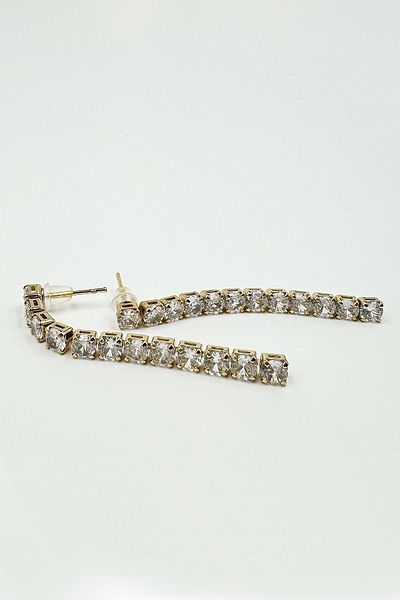 Onouqo Gold Color Waterway Zircon Stone Women's Steel Earrings