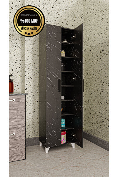 rafineritasarım Long 2 Kapaklı Raflı Çok Amaçlı Dolap Banyo Balkon Kiler Mdf