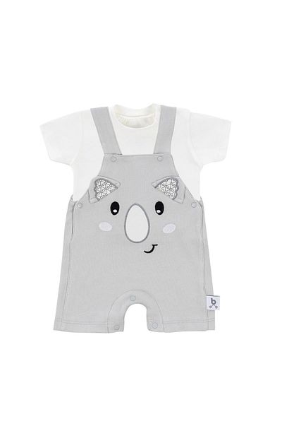 Gezenbebe Hero Baby T-shirt and Embroidered Koala Salopet Set - Short Sleeve