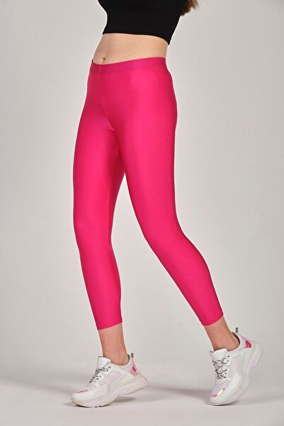 FSM1453 Women's Shiny Ankle Length Medium High Waist Disco Slim Fit Colorful Sports Tights - 4892