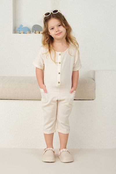 Mioma Kids Capri Jumpsuit with Pockets - Bones on the Sides