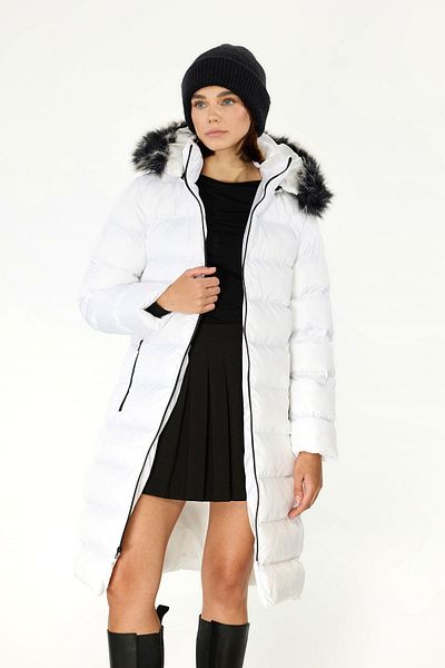 QAWWA Women's White Warm Keeping Windproof Padded Coat