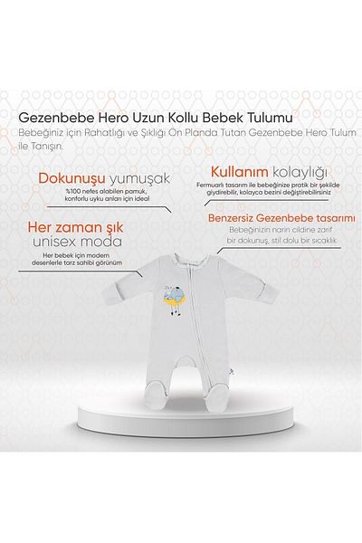 Gezenbebe Hero Koala Patterned Long Sleeve Baby Jumpsuit