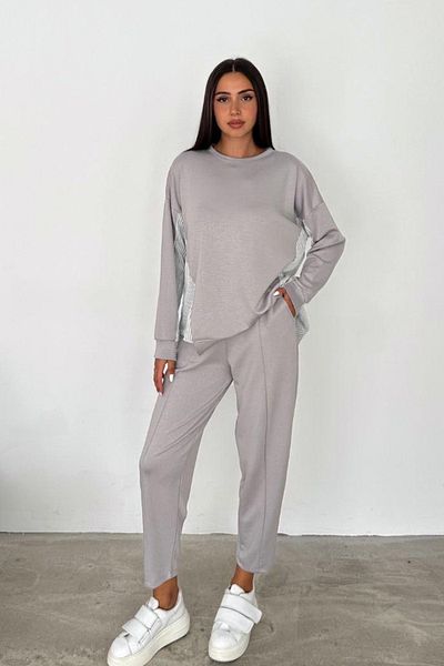 Ded COLLECTION Women's Modal Garnished Top and Bottom Set