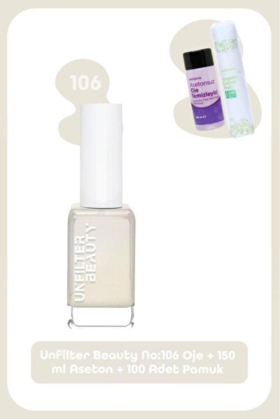 Unfilter Beauty No:106 Oje + 150 ml Aseton + 100 Adet Pamuk