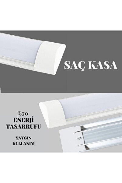 KTS 4 Adet 40w Floresan Yatay Led Bant Armatür Tavan Aydınlatma [120 Cm Led Armatür]