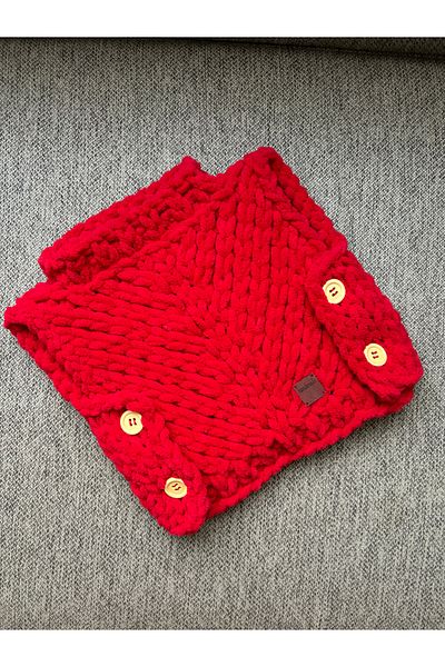 Meltem's 0-3 Months Modern Puffy Baby Sweater - Buttoned