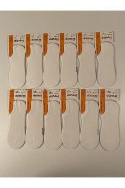 Dündar 6876 Seamless Thin Summer Modal 12 Pack Women's Sneaker Invisible White Booties Socks